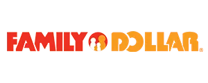 Family Dollar logo with red and orange text on a white background